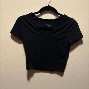 Wild Fable Black V-Neck Crop Top